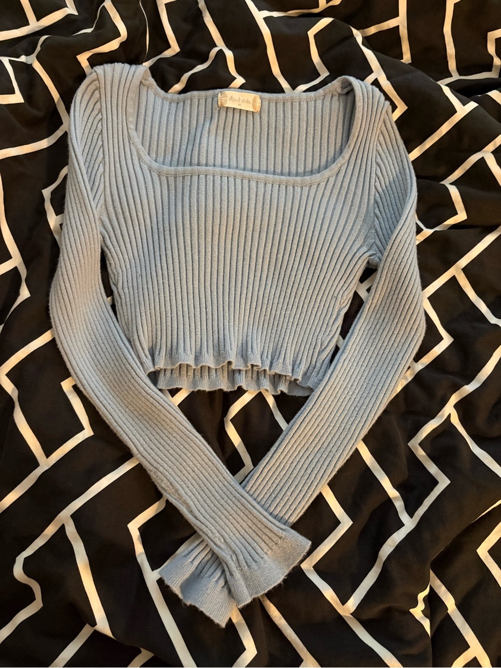 Altar’d state knit ribbed cropped pull over sweater, size M